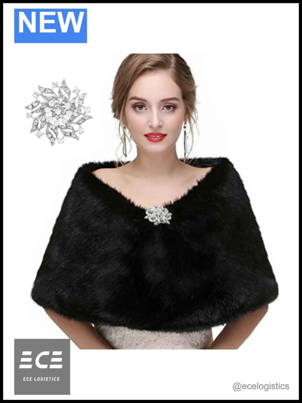 Faux Fur Shawl Wrap for Women Wedding Evening One Size